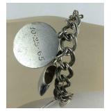 Sterling silver charm bracelet 30.5g