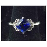Size 6.5, Cushion Cut MM Sapphire & Genuine
