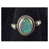 Size 5, Vintage Opal Doublet Ring, Sterling