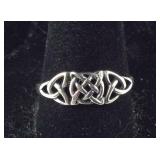 Size 9, Vintage Trinity Knot Ring, Sterling