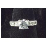 Size 5, CZ Engagement Ring, Sterling Silver, 2.8