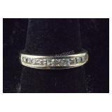 Size 6.75, Princess Cut CZ Band Ring, Sterling