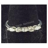 Size 10.5, 5-Stone CZ Band , Sterling Silver, 1.7