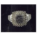 Size 7, 3/4 CTW Genuine Black & White Diamond
