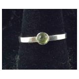 Size 7.75, Petite Solitaire Peridot Ring,