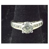 Size 6.75, CZ Engagement Ring, Sterling Silver,