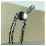 Size 6"-10", Adjustable CZ Bracelet, Sterling