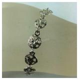 Size 7", Silver Sand Dollar Bracelet, Sterling