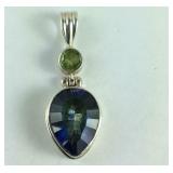 Mystic Topaz & Peridot Pendant, Sterling Silver,