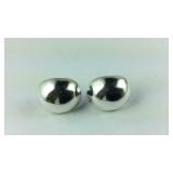 Silver Dome Earrings, Sterling Silver, 6.5 grams