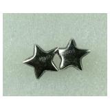 Star Stud Earrings, Sterling Silver, 0.8 grams