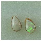 14K Genuine Opal Earrings (No Backings), Yellow