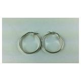 Silver Hoop Earrings, Sterling Silver, 2.9 grams