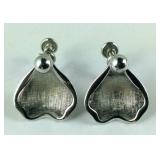 Van Dell Screw back Brushed Silver Earrings,