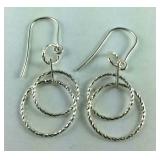 Diamond Cut Silver Fish Hook Earrings,