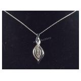 Size 18", Genuine Blue & White Diamond Necklace,