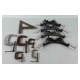 Tools, includes four corner clamps, five C