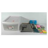 Office supplies, includes Sterilite tote drawer,