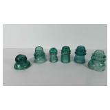Six glass insulators, Lynchburg, Brookfield, A.T.