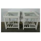 Matching white laminate end tables, removable