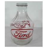 Bottle with Ford and Mustang vinyl labels