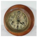 US Navy deck clock, brass and wood, seller code