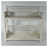 Wicker shelf, 16 1/2" H x 17 1/2" L x 6" W