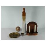 Home decor group, includes brass ashtray (7 1/2"
