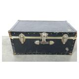 Trunk, leather look, 18 x 32 x 15, wear as shown