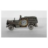 Pewter Fire engine clock by Spoontiques, battery