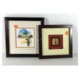 African art, signed painting, framed and double