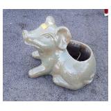 Ceramic Pig Garden decor Planter, about 10" high