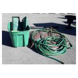 Lawn Gardening Lot, Water hose, poly tarp, tote