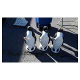 3 Outdoor Penguins with Candy Canes 24" tall,