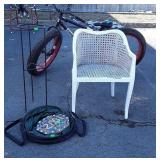 4pc Outdoor Lot, iron potted planter stand,