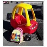 Little Tikes Buggy Ride on Toy Car, backpack with