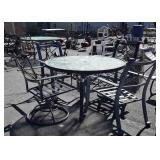 5pc Outdoor Table Set, 4 aluminum framed chairs-2