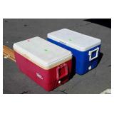 Two Coolers, Igloo with fish measure marks on