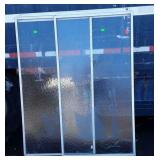 Pair of glass slider shower type doors, Swans