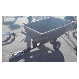 Lawn Tractor Dump Cart, poly tub type, has had a