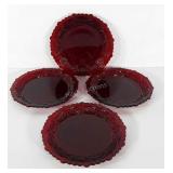 Avon ruby red 1876 Cape Cod 8" plates, four