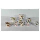 Ten creamers/pitchers, most are made in