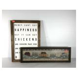 Wall art, framed inspiration messages, sheep
