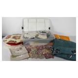 Textiles, curtain panels, placemats and a beach