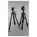 Two camera tripods