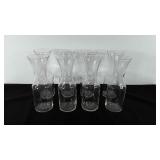 Glassware, eight glass decanters, 11" H