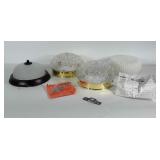 Ceiling light fixtures (2 matching) and one
