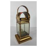 Brass oil lantern, 11" tall