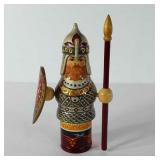 Russian wooden soldier doll, stands 8" tall