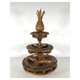 Monkey pod three tier carved wood snack Lazy